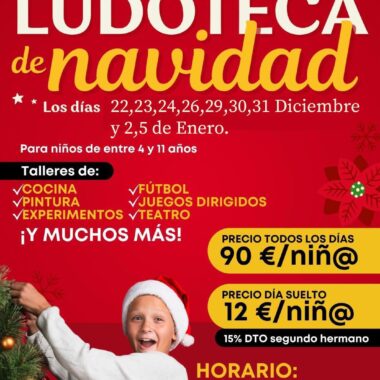 Ludoteca y actividades navideñas para niños en parque Infantil el Recreo