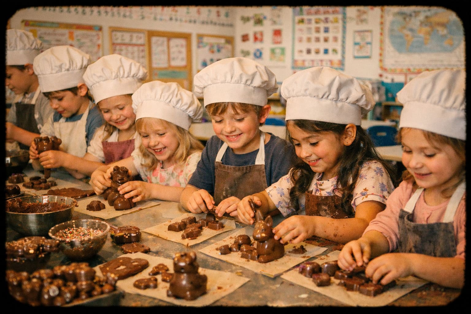Taller creativo para niños figuras con chocolate